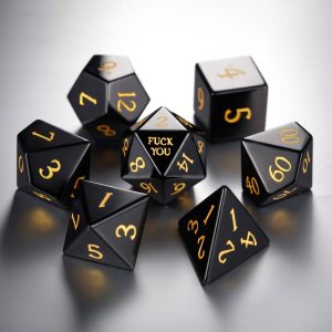 Black Obsidian Gemstone F Word DnD D&D Set