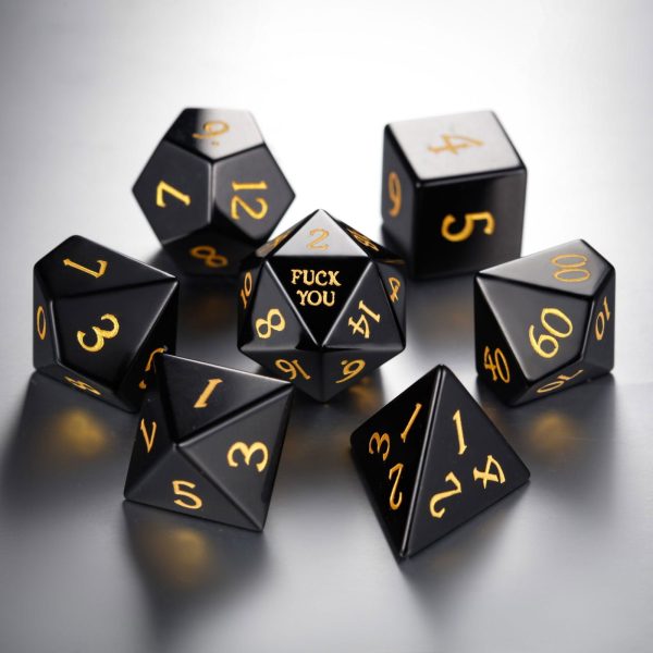 Black Obsidian Gemstone F Word DnD D&D Set
