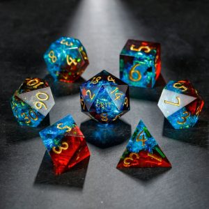 Blue Galaxy Resin Crit Sh*t DnD D&D Dice Set