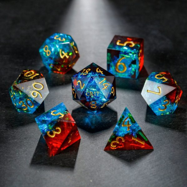 Blue Galaxy Resin Crit Sh*t DnD D&D Dice Set