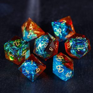 Blue Galaxy Resin DnD D&D Dice Set