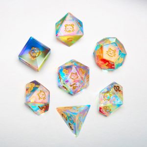 Fantastic Glass Cat Butt DnD D&D Dice Set