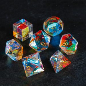 Fantastic Glass F Word DnD D&D Dice Set