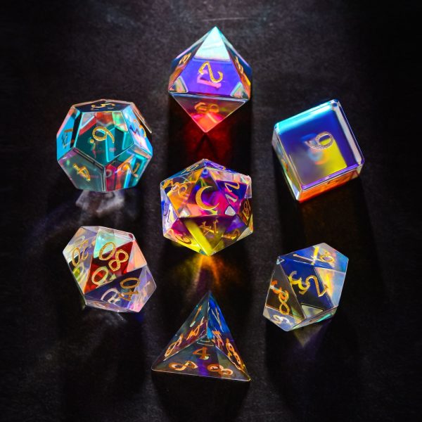 Fantastic Glass Moon DnD D&D Dice Set