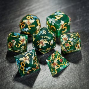 Honey Bee and Flowers Resin DnD D&D F Word Dice Set