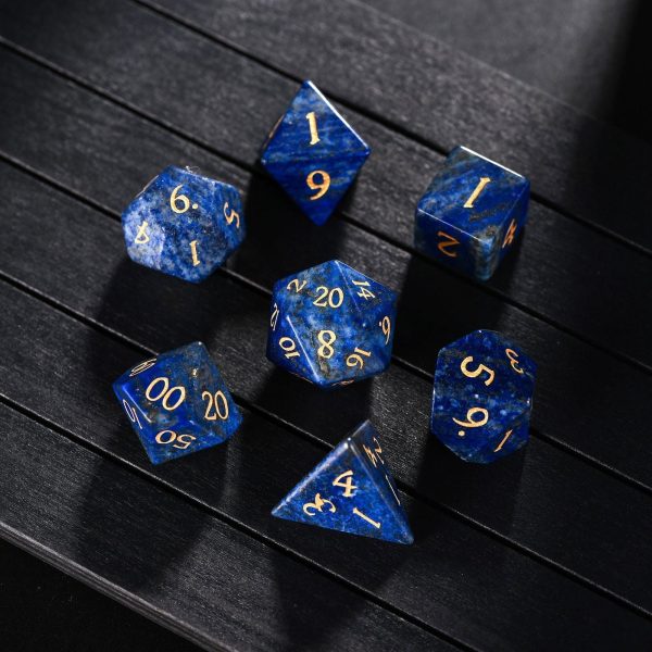 Lapis Lazuli Gemstone DnD D&D Dice Set